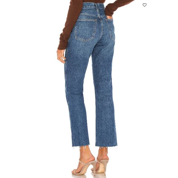 Agolde Jeans Womens 28 Pinch High Rise Straight Leg Raw Hem Denim Blue Casual - Picture 4 of 15